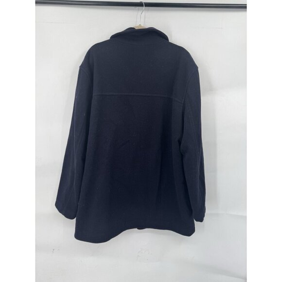 J. Crew Wool Blend Peacoat Women Large Navy Blue Button Up Winter Nautical - Picture 2 of 6